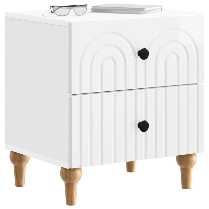 Dulap de noapte cu sertar Alb foarte lucios 43 x 34,5 x 48 cm - WALTI WALTI