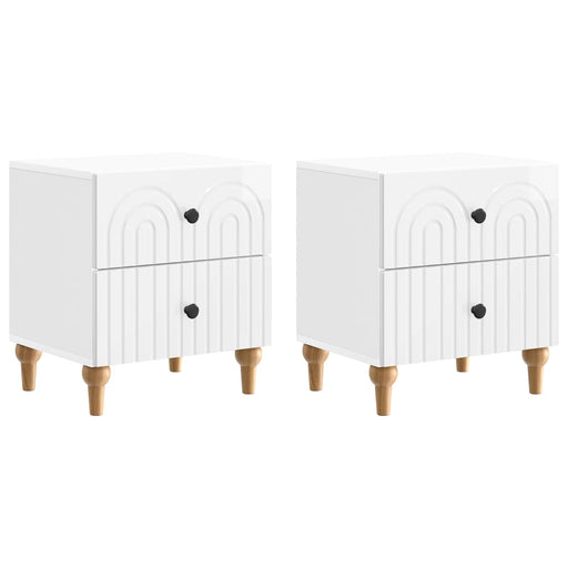 Dulap de noapte 2 pcs Alb foarte lucios 43 x 34,5 x 48 cm - WALTI WALTI