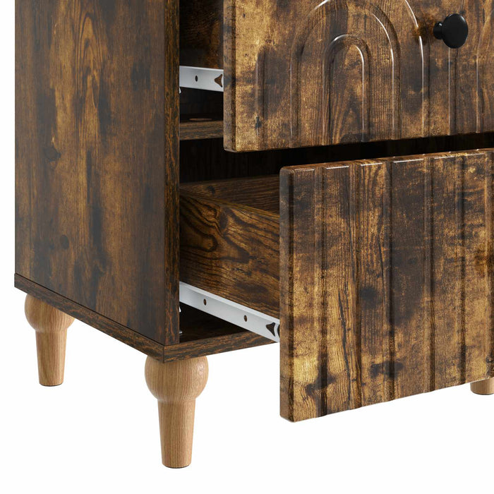 Dulap de noapte Stejar fumuriu 43 x 34,5 x 48 cm Lemn prelucrat - WALTI WALTI