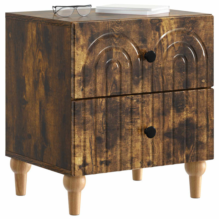 Dulap de noapte Stejar fumuriu 43 x 34,5 x 48 cm Lemn prelucrat - WALTI WALTI