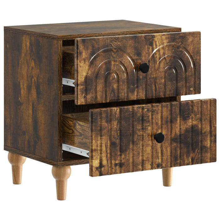 Dulap de noapte 2 pcs Stejar fumuriu 43 x 34,5 x 48 cm - WALTI WALTI
