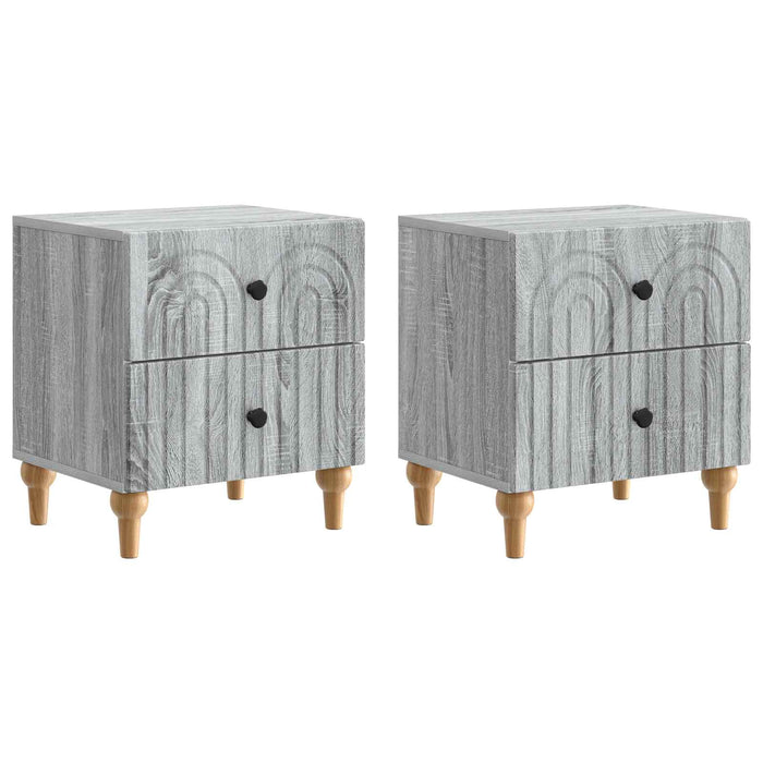 Dulap de noapte cu sertar 2 pcs Sonoma gri 43 x 34,5 x 48 cm - WALTI WALTI