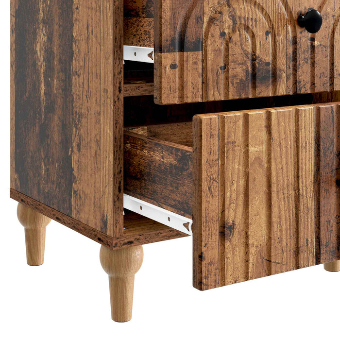 Dulap de noapte cu sertar 2 pcs Lemn vechi 43 x 34,5 x 48 cm - WALTI WALTI