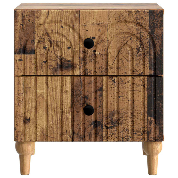 Dulap de noapte cu sertar 2 pcs Lemn vechi 43 x 34,5 x 48 cm - WALTI WALTI