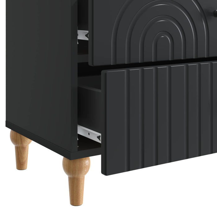 Dulap de noapte Negru 62 x 34,5 x 48 cm Lemn prelucrat - WALTI WALTI
