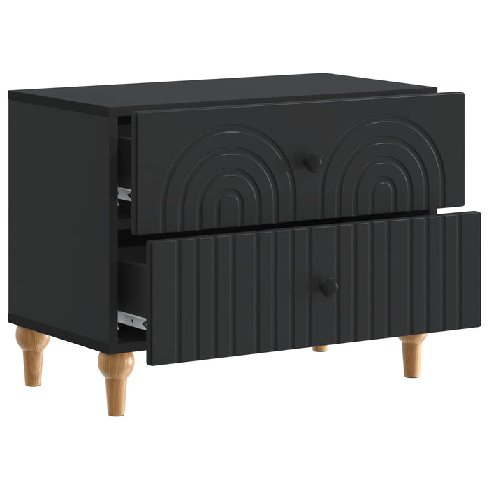 Dulap de noapte Negru 62 x 34,5 x 48 cm Lemn prelucrat - WALTI WALTI