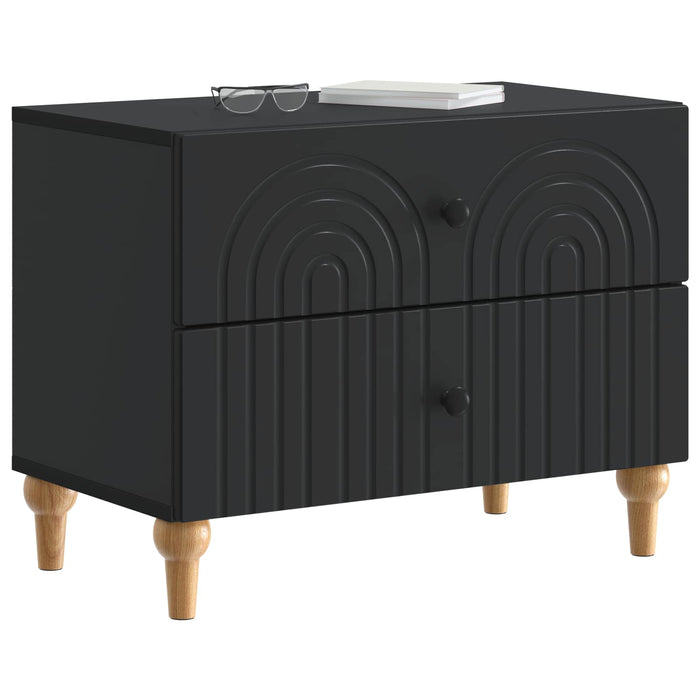 Dulap de noapte Negru 62 x 34,5 x 48 cm Lemn prelucrat - WALTI WALTI