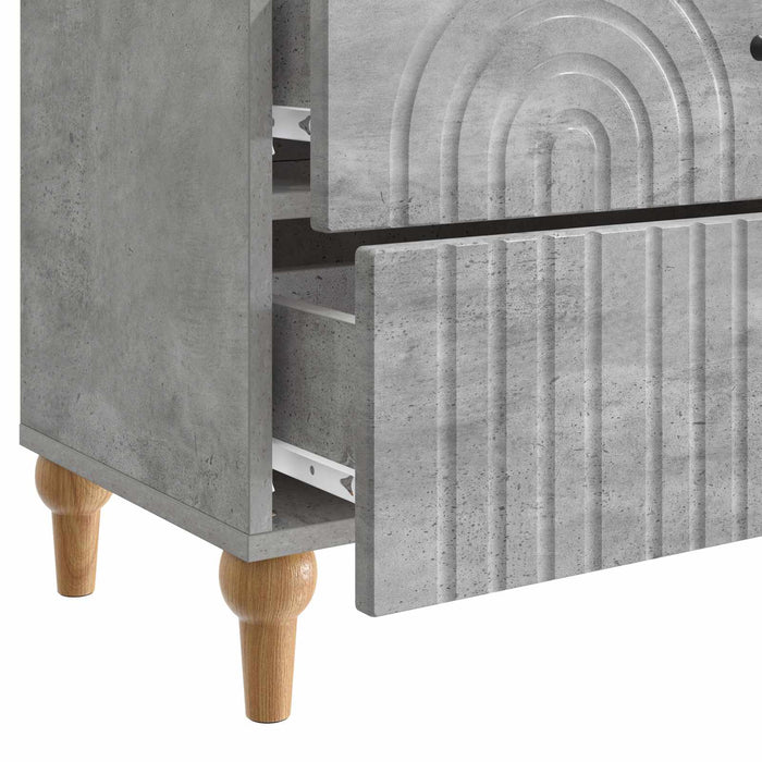 Dulap de noapte Gri Beton 62 x 34,5 x 48 cm Lemn prelucrat - WALTI WALTI