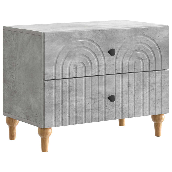 Dulap de noapte Gri Beton 62 x 34,5 x 48 cm Lemn prelucrat - WALTI WALTI