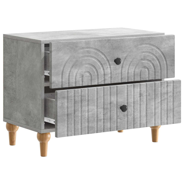 Dulap de noapte Gri Beton 62 x 34,5 x 48 cm Lemn prelucrat - WALTI WALTI