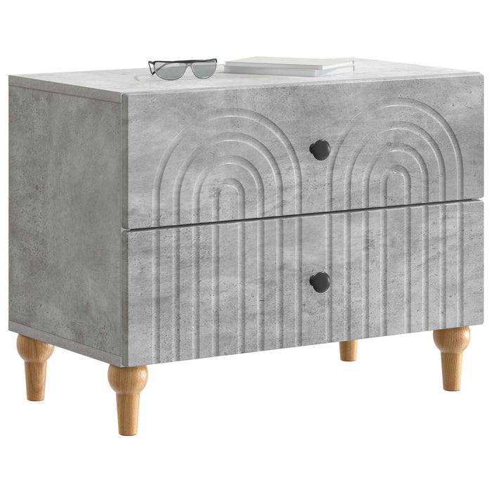 Dulap de noapte Gri Beton 62 x 34,5 x 48 cm Lemn prelucrat - WALTI WALTI