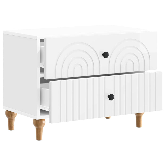 Dulap de noapte cu sertar Alb foarte lucios 62 x 34,5 x 48 cm - WALTI WALTI