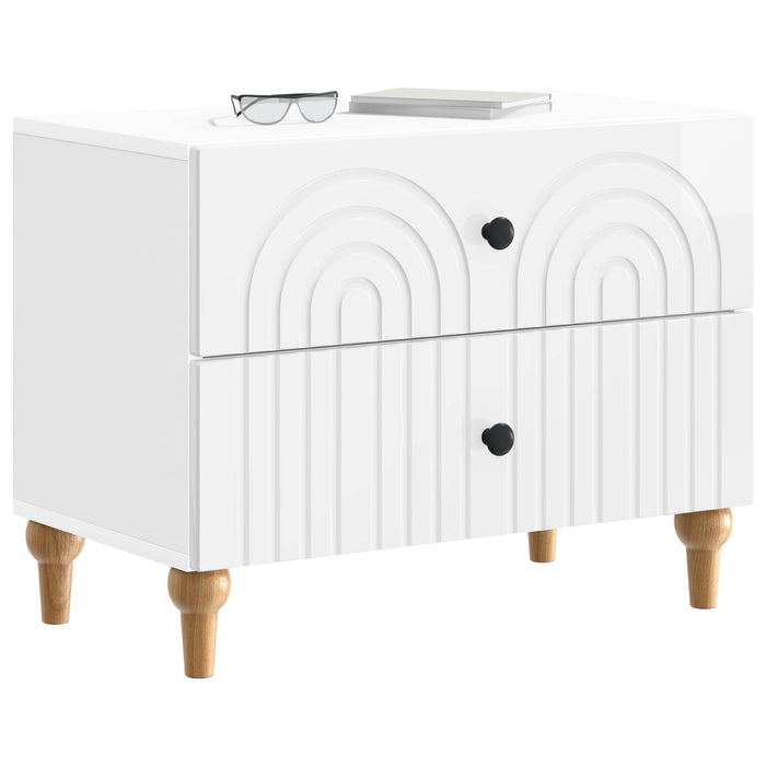 Dulap de noapte cu sertar Alb foarte lucios 62 x 34,5 x 48 cm - WALTI WALTI