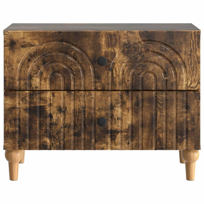 Dulap de noapte Stejar fumuriu 62 x 34,5 x 48 cm Lemn prelucrat - WALTI WALTI