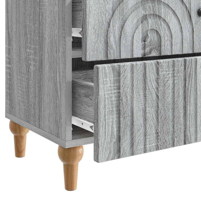 Dulap de noapte Sonoma gri 62 x 34,5 x 48 cm Lemn prelucrat - WALTI WALTI