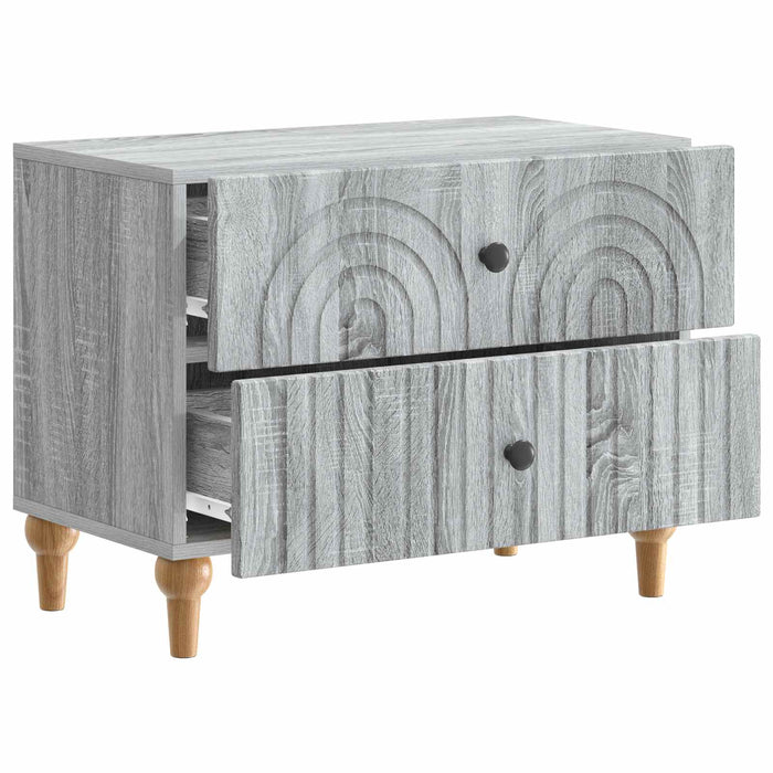 Dulap de noapte Sonoma gri 62 x 34,5 x 48 cm Lemn prelucrat - WALTI WALTI