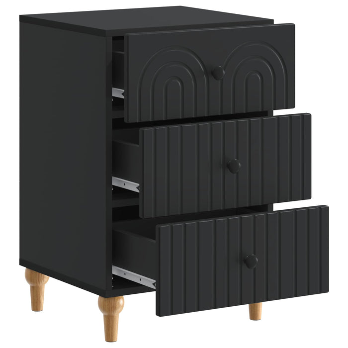 Dulap de noapte cu sertar Negru 43x 41 x 66,5 cm Lemn prelucrat - WALTI WALTI