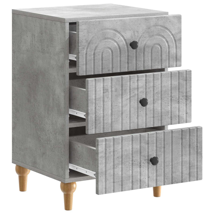 Dulap de noapte Gri Beton 43x 41 x 66,5 cm Lemn prelucrat - WALTI WALTI
