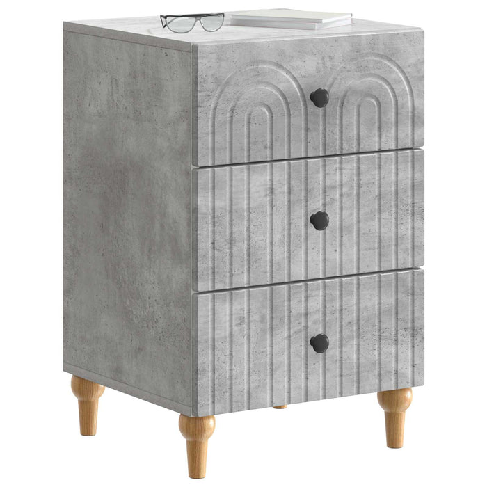 Dulap de noapte Gri Beton 43x 41 x 66,5 cm Lemn prelucrat - WALTI WALTI