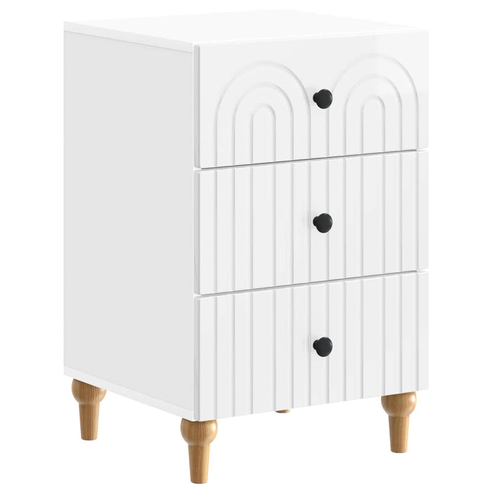 Dulap de noapte cu sertar Alb foarte lucios 43x 41 x 66,5 cm - WALTI WALTI