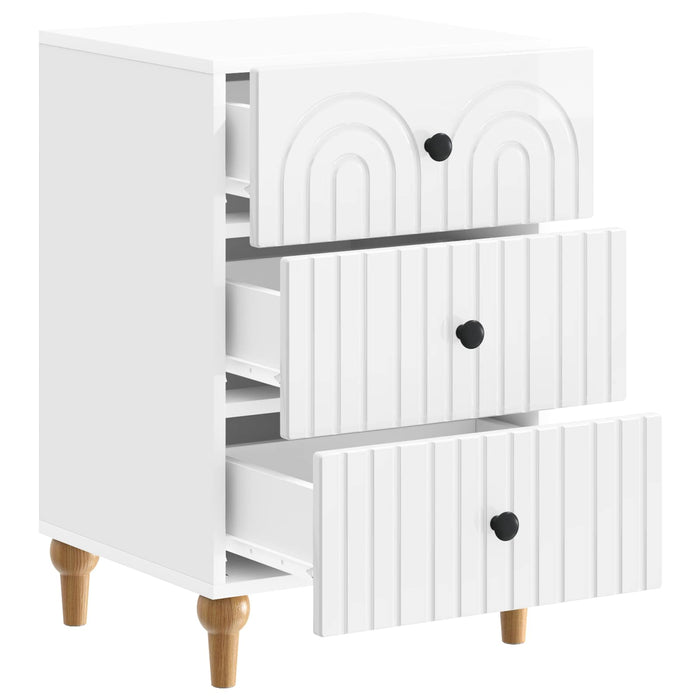 Dulap de noapte cu sertar Alb foarte lucios 43x 41 x 66,5 cm - WALTI WALTI