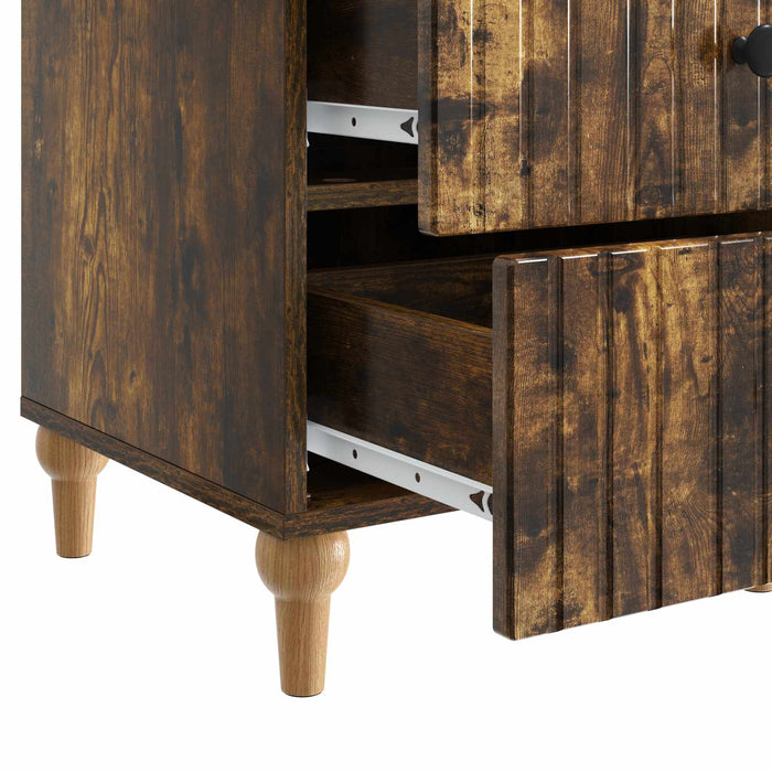 Dulap de noapte Stejar fumuriu 43x 41 x 66,5 cm Lemn prelucrat - WALTI WALTI