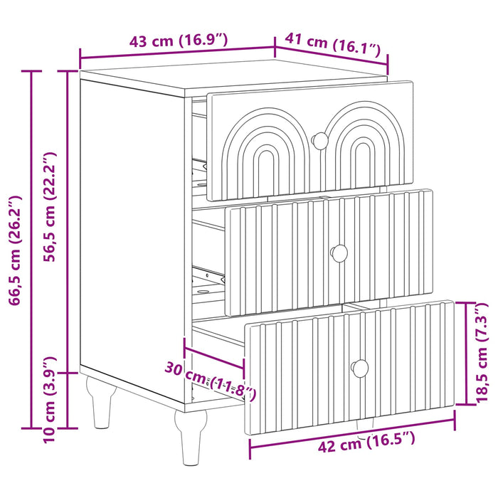 Dulap de noapte Stejar fumuriu 43x 41 x 66,5 cm Lemn prelucrat - WALTI WALTI