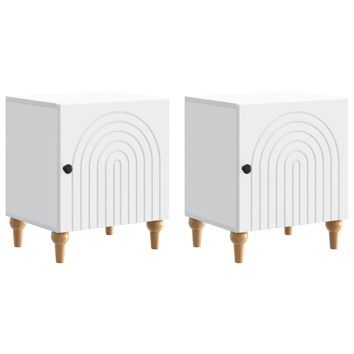 Dulap de noapte 2 pcs Alb 43 x 34,5 x 50 cm Lemn prelucrat - WALTI WALTI