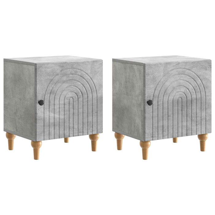 Dulap de noapte 2 pcs Gri Beton 43 x 34,5 x 50 cm - WALTI WALTI