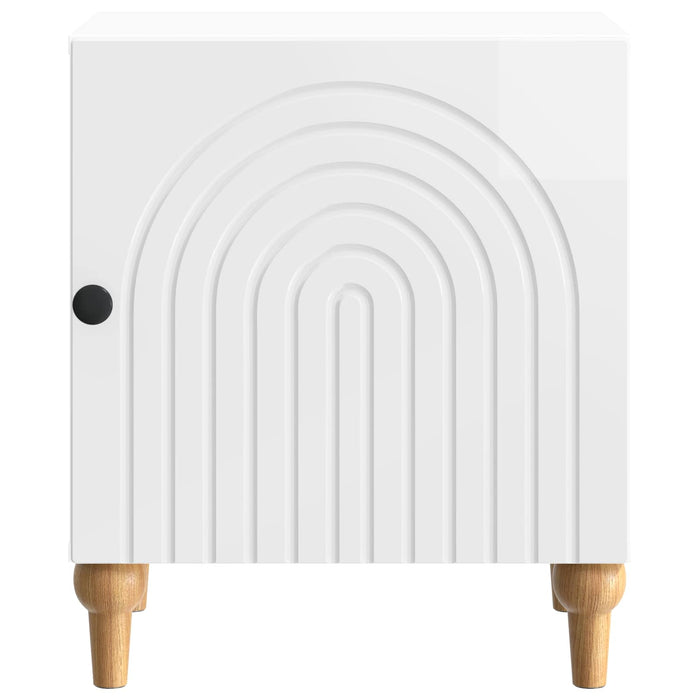 Dulap de noapte Alb foarte lucios 43 x 34,5 x 50 cm - WALTI WALTI