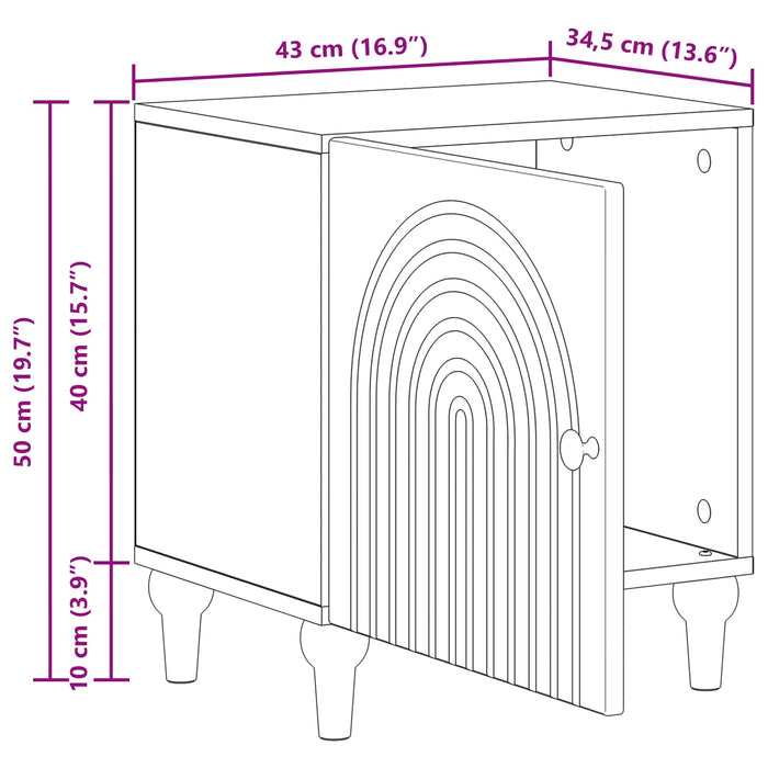 Dulap de noapte Alb foarte lucios 43 x 34,5 x 50 cm - WALTI WALTI
