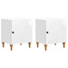 Dulap de noapte 2 pcs Alb foarte lucios 43 x 34,5 x 50 cm - WALTI WALTI