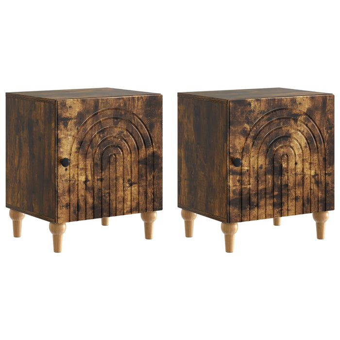 Dulap de noapte 2 pcs Stejar fumuriu 43 x 34,5 x 50 cm - WALTI WALTI
