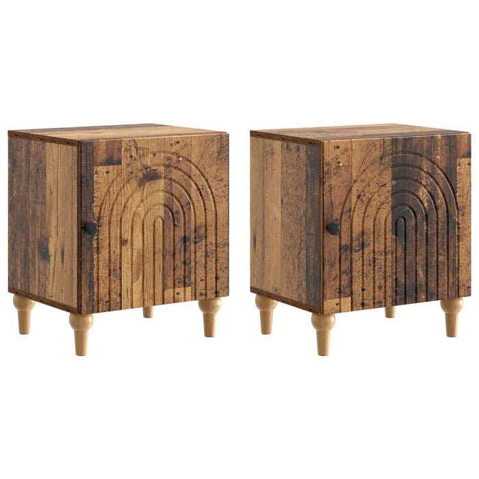 Dulap de noapte 2 pcs Lemn vechi 43 x 34,5 x 50 cm - WALTI WALTI