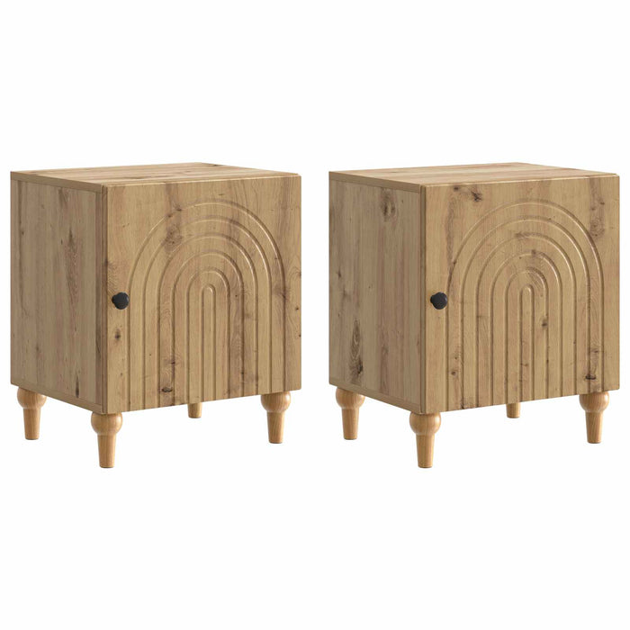 Dulap de noapte 2 pcs Stejar Artizanal 43 x 34,5 x 50 cm - WALTI WALTI