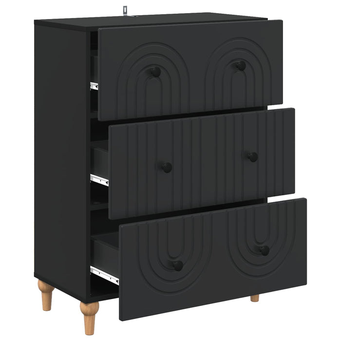 Dulap cu sertare Negru 66 x 34,5 x 90 cm Lemn prelucrat - WALTI WALTI