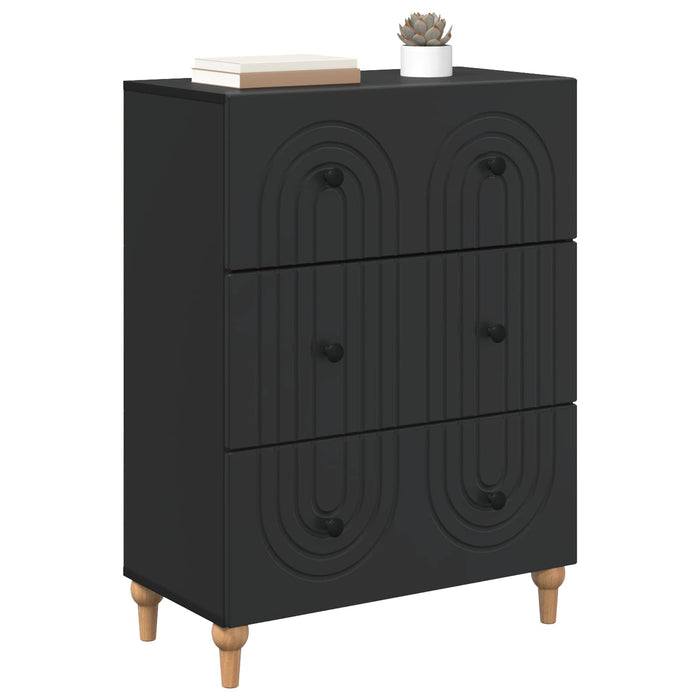 Dulap cu sertare Negru 66 x 34,5 x 90 cm Lemn prelucrat - WALTI WALTI