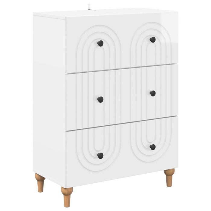 Dulap cu sertare Alb foarte lucios 66 x 34,5 x 90 cm - WALTI WALTI