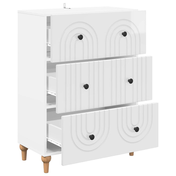 Dulap cu sertare Alb foarte lucios 66 x 34,5 x 90 cm - WALTI WALTI
