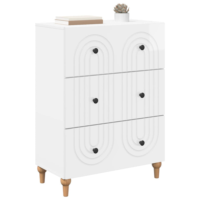 Dulap cu sertare Alb foarte lucios 66 x 34,5 x 90 cm - WALTI WALTI