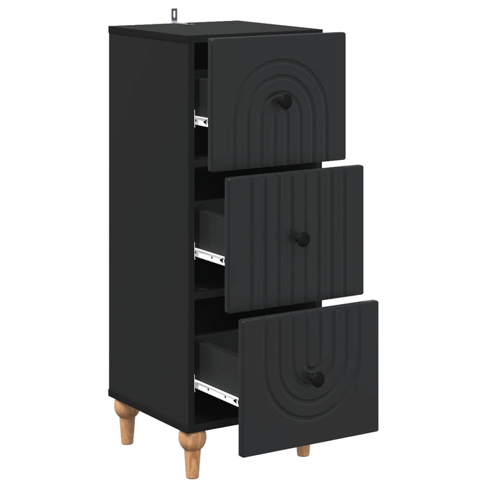 Dulap cu sertare Negru 33 x 34,5 x 90 cm Lemn prelucrat - WALTI WALTI