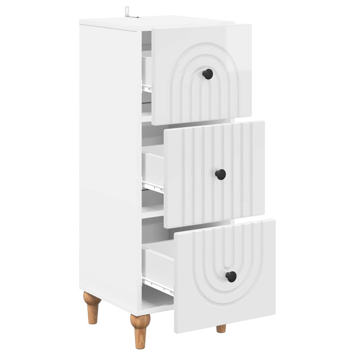 Dulap cu sertare Alb foarte lucios 33 x 34,5 x 90 cm - WALTI WALTI