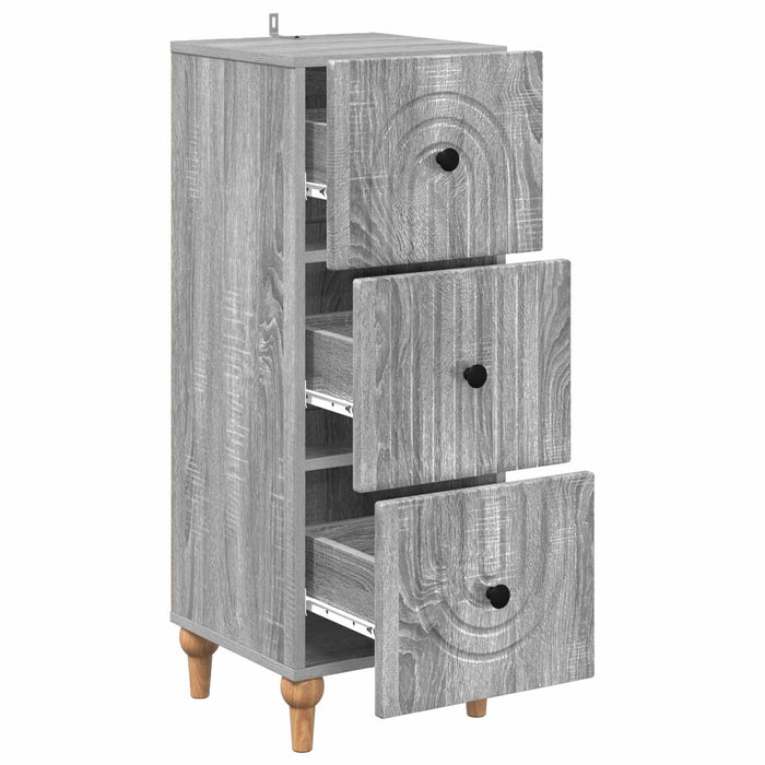 Dulap cu sertare Sonoma gri 33 x 34,5 x 90 cm Lemn prelucrat - WALTI WALTI
