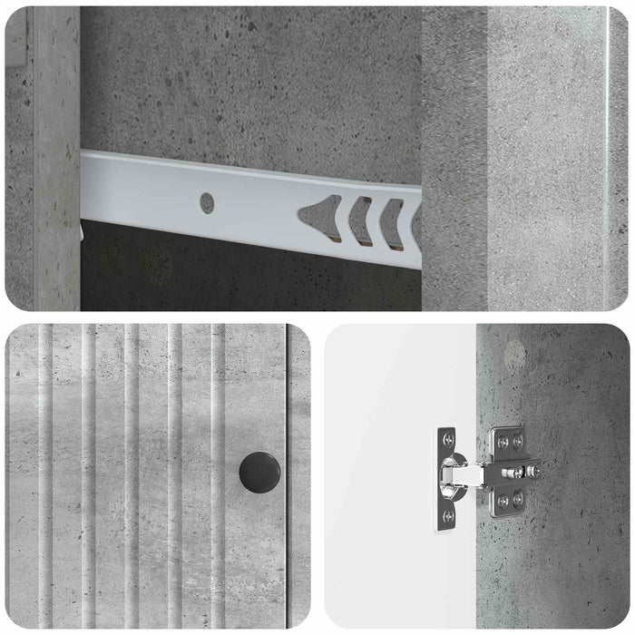 Bufet cu sertar Gri Beton 66 x 34,5 x 90 cm Lemn prelucrat - WALTI WALTI