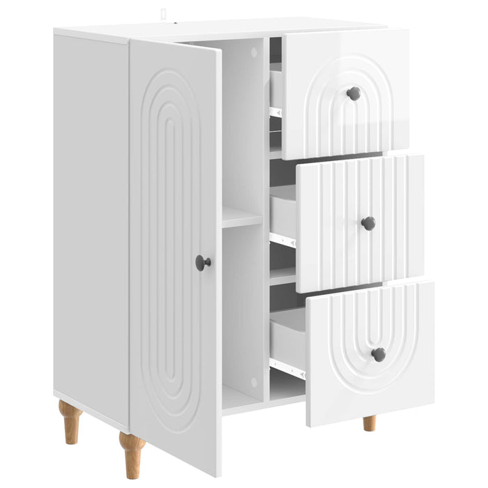 Bufet Alb foarte lucios 66 x 34,5 x 90 cm Lemn prelucrat - WALTI WALTI