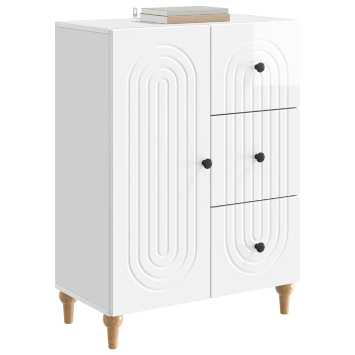 Bufet Alb foarte lucios 66 x 34,5 x 90 cm Lemn prelucrat - WALTI WALTI