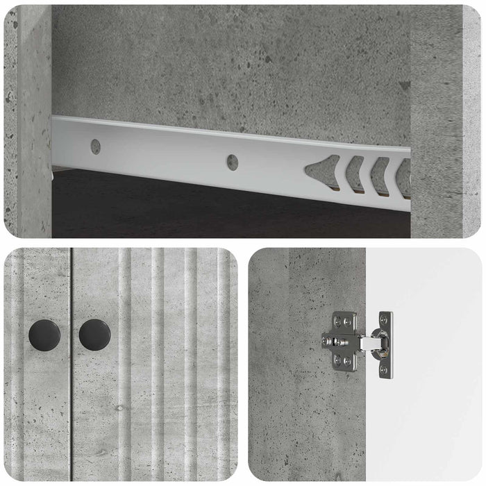 Bufet cu sertar Gri Beton 66 x 34,5 x 90 cm Lemn prelucrat - WALTI WALTI