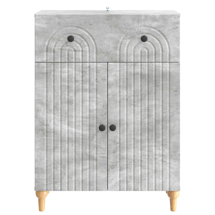 Bufet cu sertar Gri Beton 66 x 34,5 x 90 cm Lemn prelucrat - WALTI WALTI