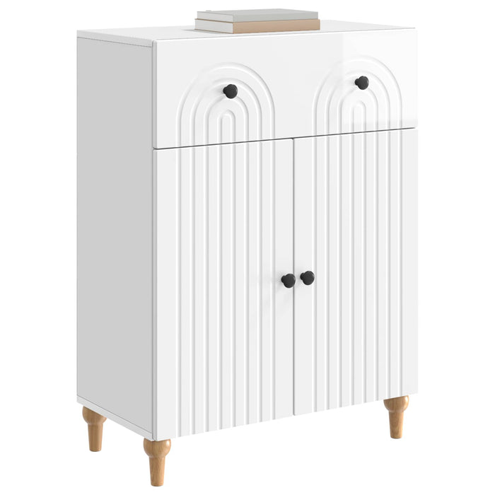 Bufet Alb foarte lucios 66 x 34,5 x 90 cm Lemn prelucrat - WALTI WALTI