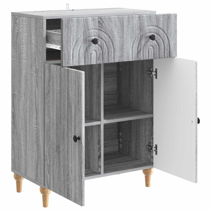 Bufet cu sertar Sonoma gri 66 x 34,5 x 90 cm Lemn prelucrat - WALTI WALTI